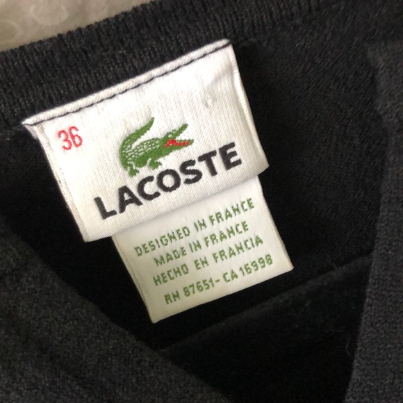 Lacoste black v neck sweater - Picture 2 of 5